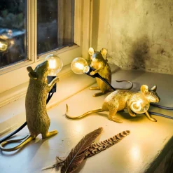 Graham & Green Animal Lights|Table Lamps<Gold Mouse Table Lamps