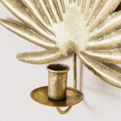 Graham & Green Candle Holders & Candles<Gold Palm Candle Holder Wall Sconce