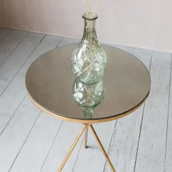 Graham & Green Side Tables<Gold Tripod Mirrored Table