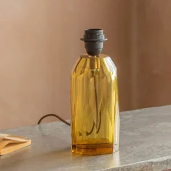Graham & Green Table Lamps<Granville Mustard Glass Table Lamp