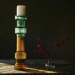 Graham & Green Candle Holders & Candles<Green and Brown Glass Candle Holder