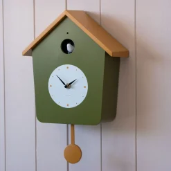 Graham & Green Clocks<Green and Ochre Cuckoo House Wall Clock