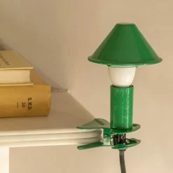 Graham & Green Table Lamps<Green Enamel Mushroom Clip Lamp