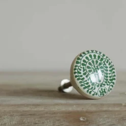 Graham & Green Knobs & Handles<Green Floral Resin Knob