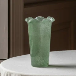 Graham & Green Vases & Plant Pots<Green Glass Ruffle Vase