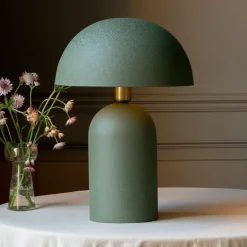 Graham & Green Table Lamps<Green Textured Dome Table Lamps