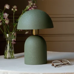 Graham & Green Table Lamps<Green Textured Dome Table Lamps