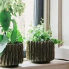 Graham & Green Vases & Plant Pots<Green Wavy Ceramic Plant Pot