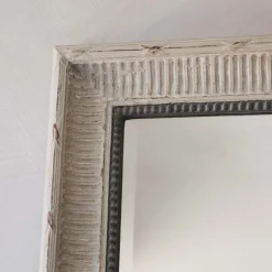 Graham & Green Overmantle Mirrors|Rectangular Mirrors<Grey Bevelled Wooden Mirror