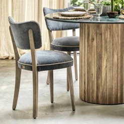 Graham & Green Dining Chairs<Grey Velvet Upholstered Dining Chair