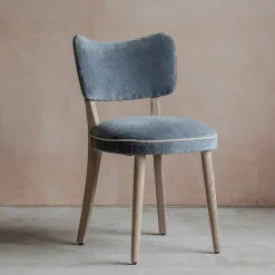 Graham & Green Dining Chairs<Grey Velvet Upholstered Dining Chair