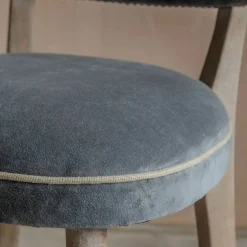 Graham & Green Dining Chairs<Grey Velvet Upholstered Dining Chair