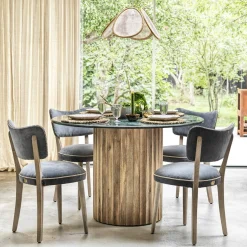 Graham & Green Dining Chairs<Grey Velvet Upholstered Dining Chair