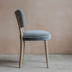 Graham & Green Dining Chairs<Grey Velvet Upholstered Dining Chair