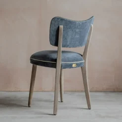 Graham & Green Dining Chairs<Grey Velvet Upholstered Dining Chair