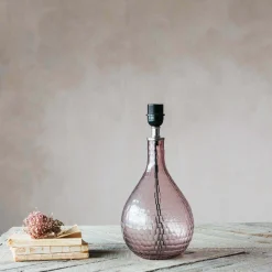 Graham & Green Table Lamps<Hammered Pink Glass Table Lamp