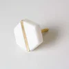Graham & Green Knobs & Handles<Hexagon Marble and Brass Knob