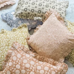 Graham & Green Sofa Cushions|Cushions<Indian Hand Block Printed Rectangular Floral Cushions