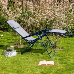 Graham & Green Garden Chairs & Sofas|Garden Chairs & Sofas<Indigo Blue Reclining Garden Chair