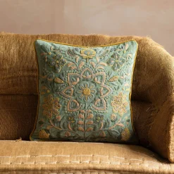 Graham & Green Sofa Cushions|Cushions<Ione Embroidered Velvet Square Cushion