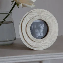 Graham & Green Photo Frames<Ivory Round Layered Photo Frame