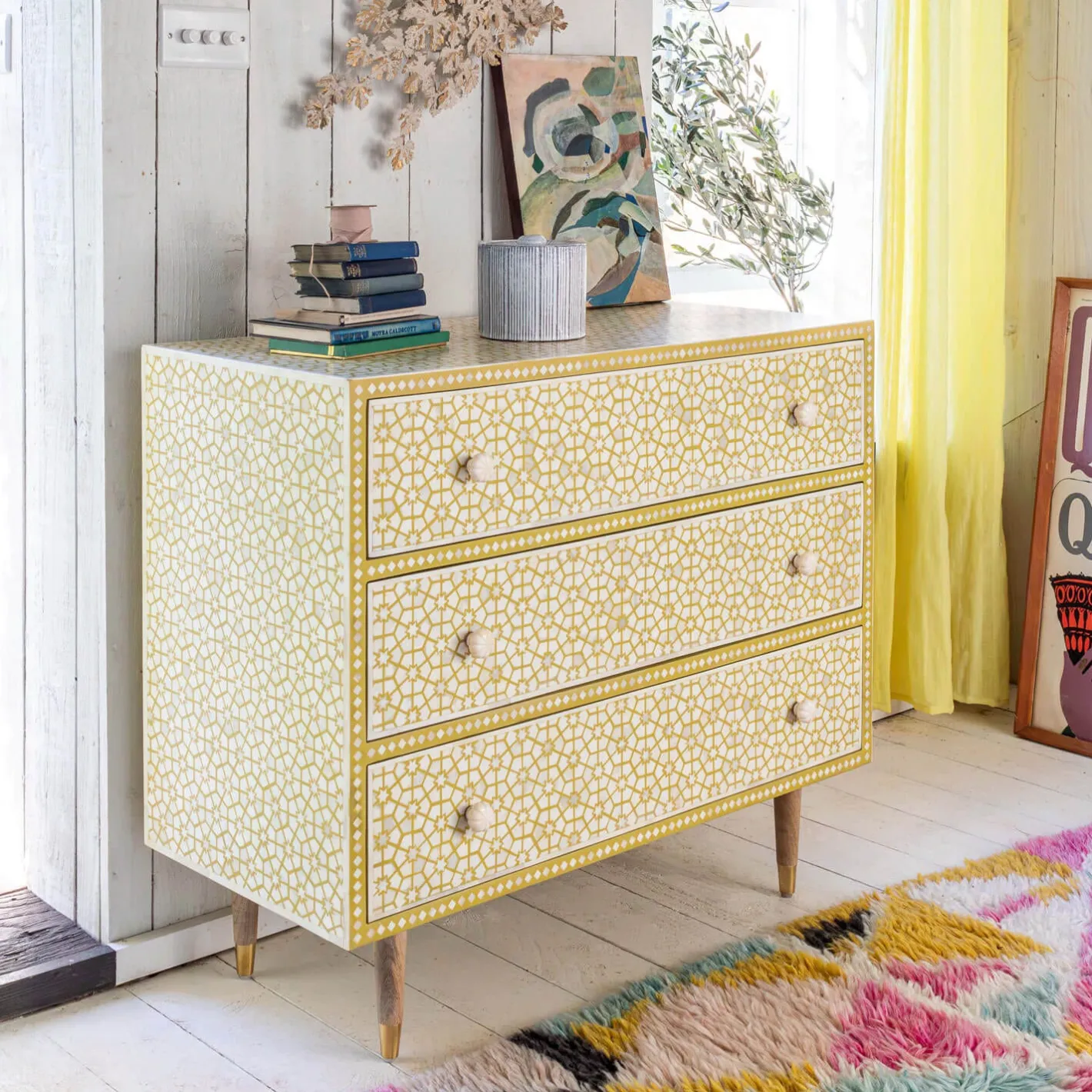 Graham & Green Chests Of Drawers|Chests Of Drawers<Jaipur Bone Inlay Chest of Drawers
