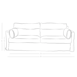 Graham & Green Ready To Go Sofas<Jasmine Natural Belgian Linen Two Seater Sofa