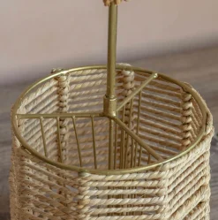 Graham & Green Outdoor Dining|Kitchen Accessories<Jute and Brass Cutlery Holder