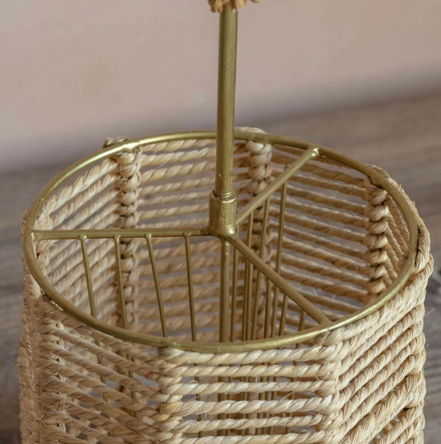 Graham & Green Outdoor Dining|Kitchen Accessories<Jute and Brass Cutlery Holder