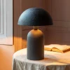 Graham & Green Table Lamps<Large Black Textured Dome Table Lamp
