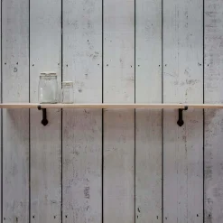 Graham & Green Shelves & Bookcases<Large Oak Shelf With Iron Bracket