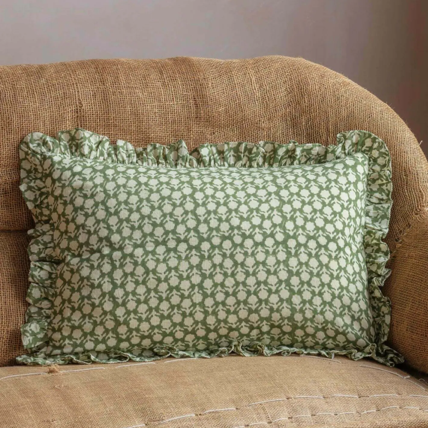 Graham & Green Sofa Cushions|Cushions<Large Rectangular Floral Block Printed Cushions