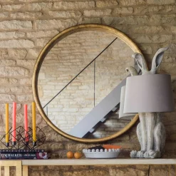 Graham & Green Round Mirrors|Wall Mirrors<Large Round Gold Foil Mirror