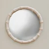 Graham & Green Round Mirrors|Wall Mirrors<Large White Bamboo Convex Mirror