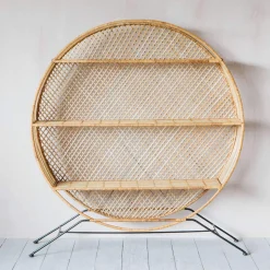 Graham & Green Shelves & Bookcases<Large Wren Round Wicker Shelving Unit
