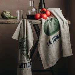 Graham & Green Outdoor Dining|Kitchen Textiles<L'artichaut Linen Tea Towel