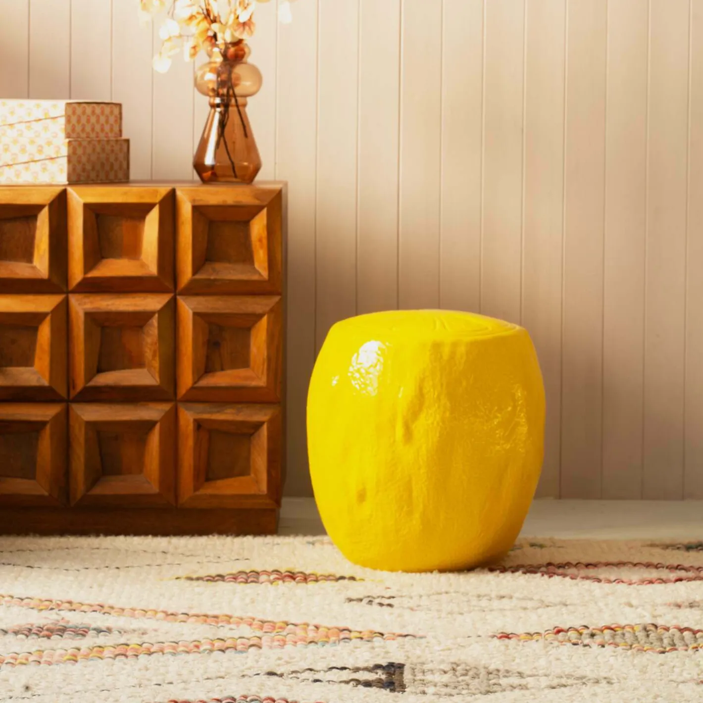 Graham & Green Stools<Lemon Yellow Ceramic Stool