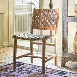 Graham & Green Dining Chairs<Leon Woven Leather Chair