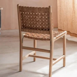 Graham & Green Dining Chairs<Leon Woven Leather Chair