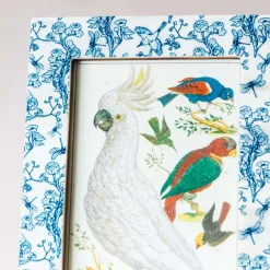 Graham & Green Photo Frames<Light Blue Floral Print Bone Frame