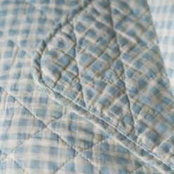 Graham & Green Quilts & Bedding<Light Blue Gingham Checked Cotton Quilt