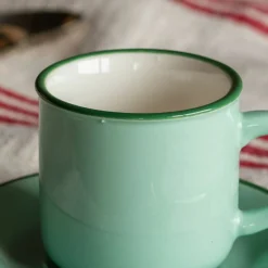 Graham & Green Tableware<Light Green Coffee Cup and Saucer