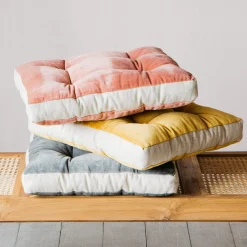 Graham & Green Seat Pads & Bed Rolls|Seat Pads & Bed Rolls<Linen Border Velvet Seat Pads
