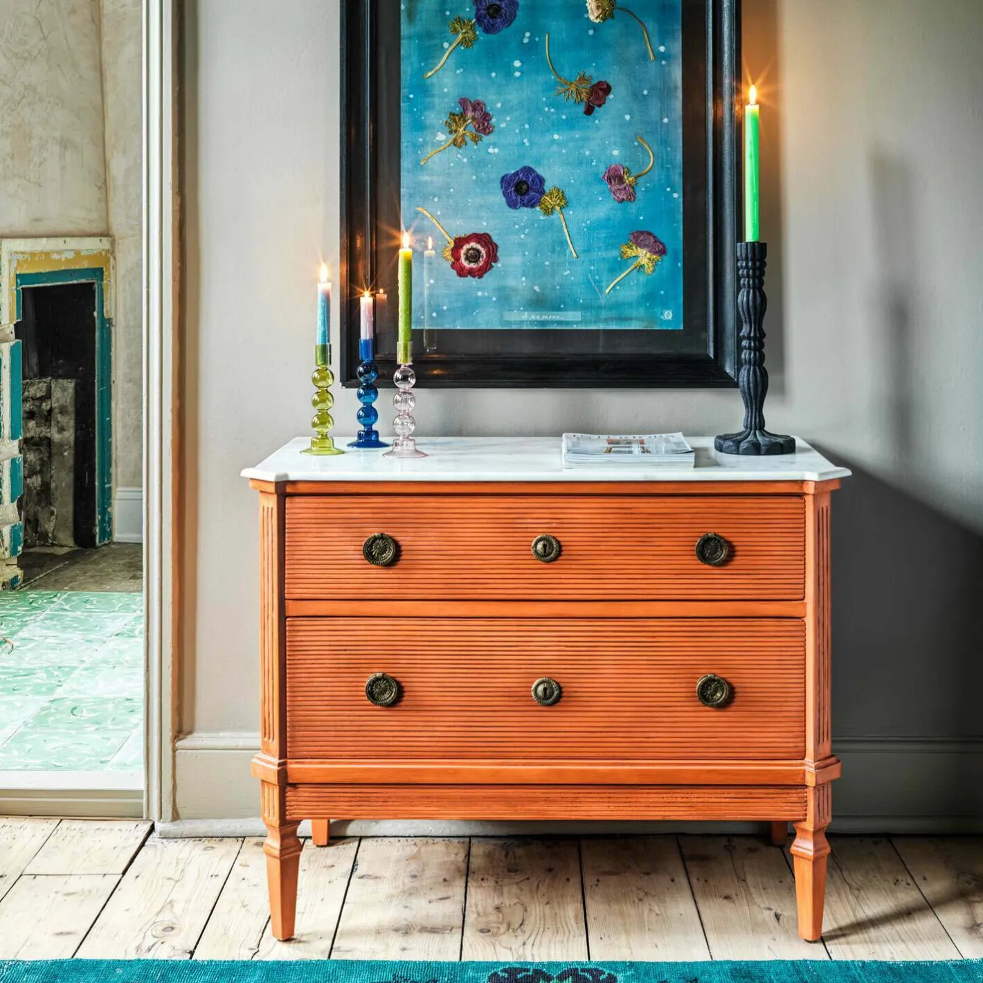 Graham & Green Chests Of Drawers|Chests Of Drawers<Lottie Coral and Marble Chest of Drawers