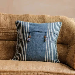 Graham & Green Sofa Cushions|Cushions<Marina Blue and White Striped Square Cushion