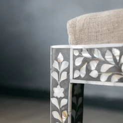 Graham & Green Stools|Dressing Tables & Stools<Maxi Grey Mother of Pearl Stool