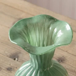 Graham & Green Vases & Plant Pots<Medium Green Fluted Ruffle Vase