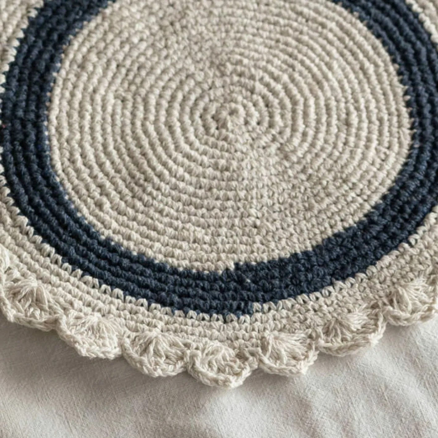 Graham & Green Outdoor Dining|Placemats, Coasters & Trays<Midnight Blue Crochet Round Placemat