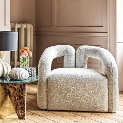 Graham & Green Armchairs<Mika Grey Bouclé Armchair