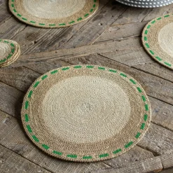 Graham & Green Outdoor Dining|Placemats, Coasters & Trays<Miro Green Dash Placemat